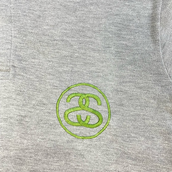 Grey Stussy Polo Shirt (M) - Picture 5 of 6